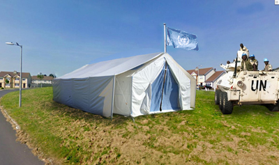 UN Base Camp in Templars Hall
